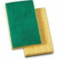Genuine Joe Medium-Duty Sponge Scrubber - 3.5in x 3.5in - Green/Yellow, 20PK GJO18389